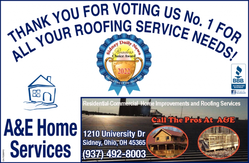 Thank You For Voting Us No. 1 For All Your Roofing Service Needs!