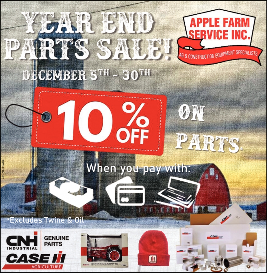 Year End Parts Sale!