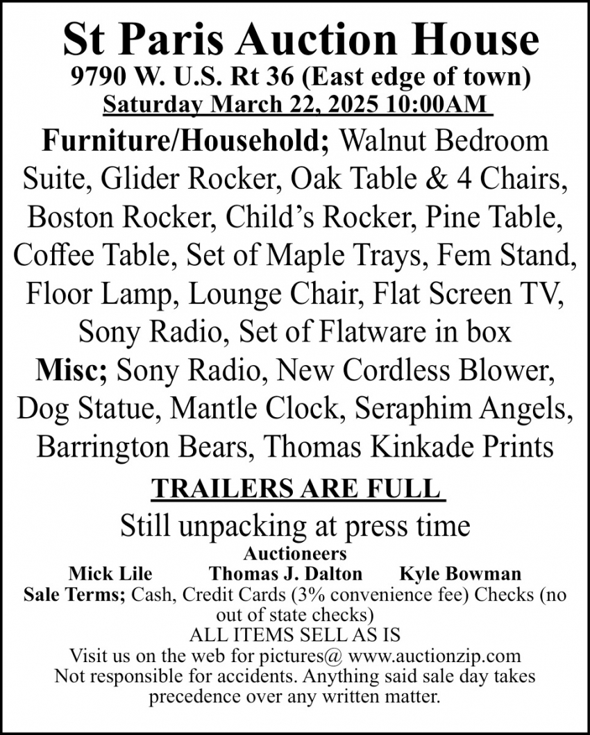 St Paris Auction House (March 22, 2025)