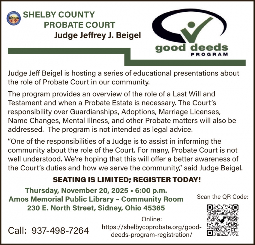 Shelby County Probate Court - Good Deeds Program (November 20, 2025)