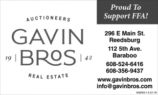 Two-Day Auction, Gavin Bros., Reedsburg, WI