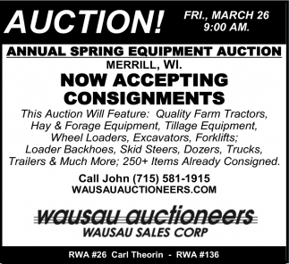 Annual Spring Equipment Auction