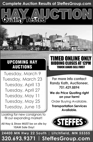 Upcoming Hay Auctions