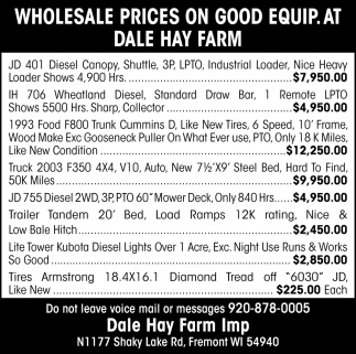Wholesale Prices On Good Equip