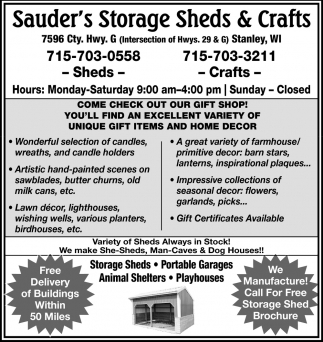 Storage Sheds & Crafts