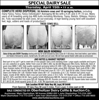 Special Dairy Sale!