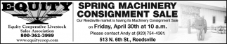 Spring Machinery Consignment Sale