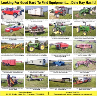 Looking For Good Hard To Find Equipment?
