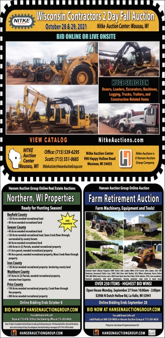 Wisconsin Contractors 2 Day Fall Auction