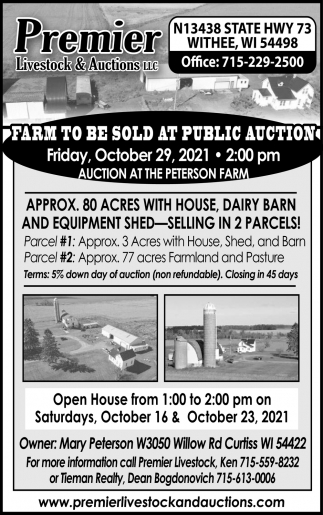 Farm To Be Sold at Public Auction