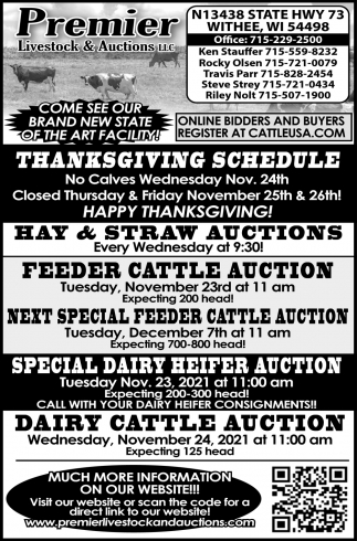Thanksgiving Schedule