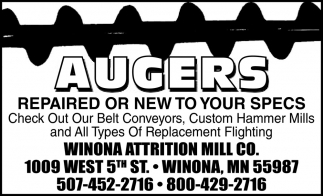 Augers Repaired or New to Your Specs