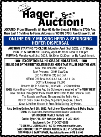 Online Only Milking Herd & Springing Heifer Dispersal