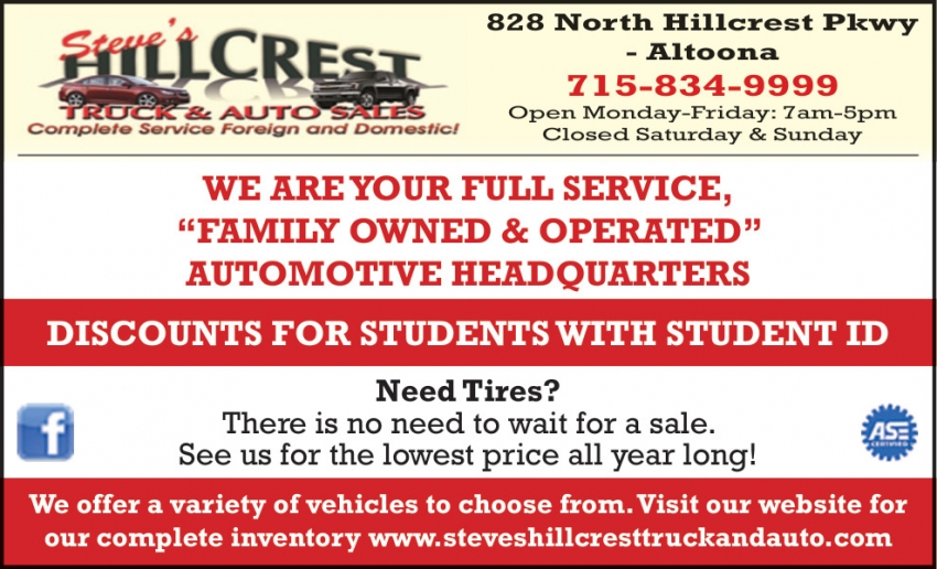  Steve's Hillcrest Truck & Auto Sales