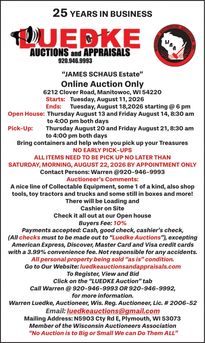 Luedke Auction and Appraisals