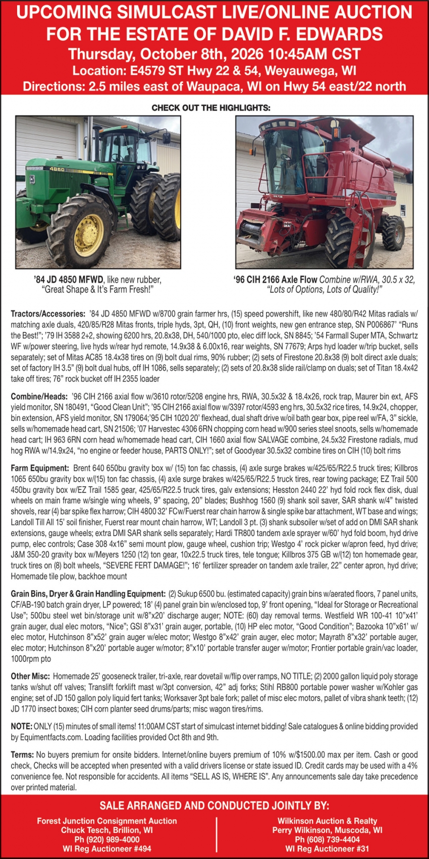 Forest Junction Consignment Auction