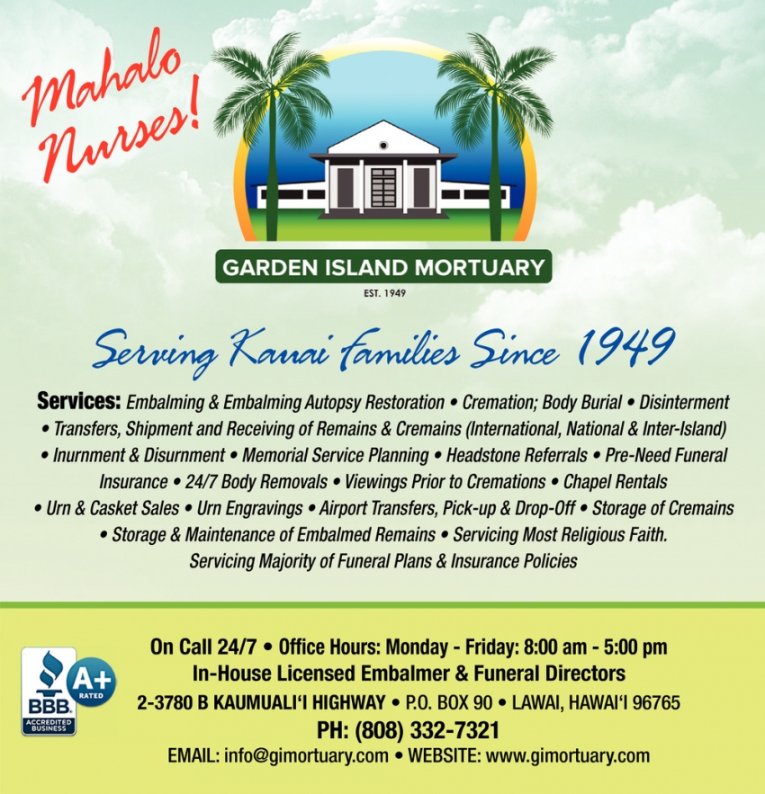 Serving Kauai Families Since 1949
