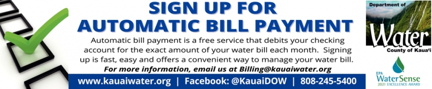 Sign Up for Automatic Bill Payment