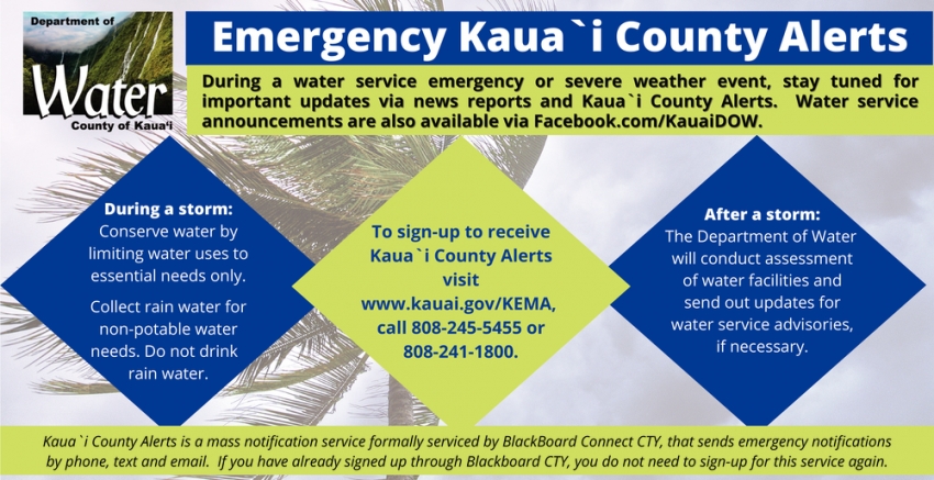 Emergency Kaua'i County Alerts