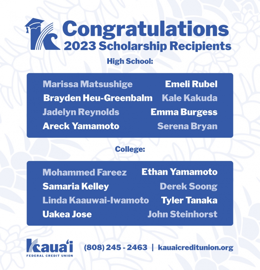 Congratulations 2023 Scholarship Recipients