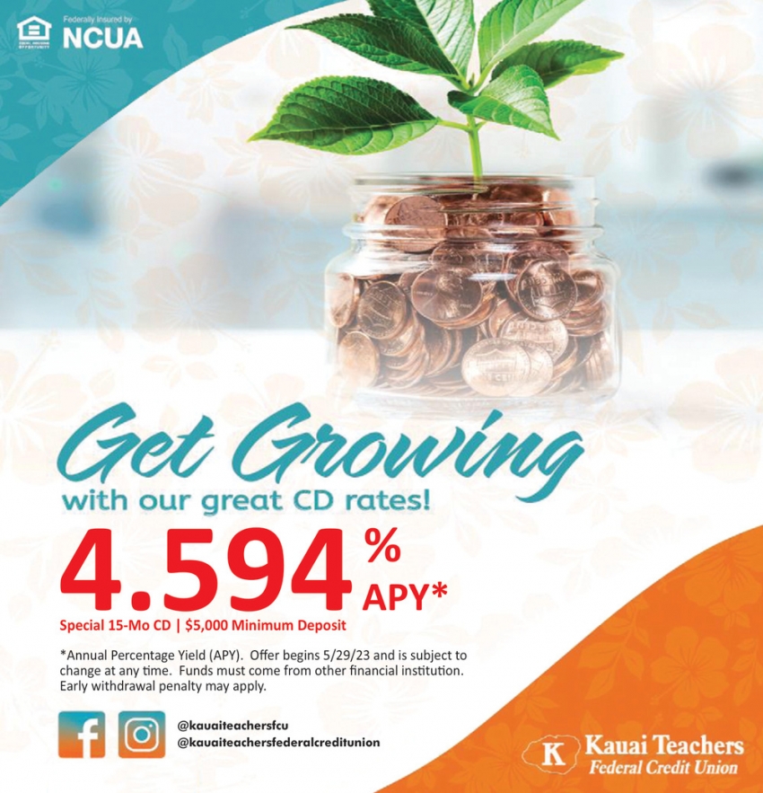 Get Growing with Our Great CD Rates!
