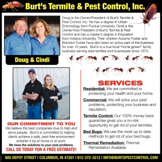 Call Us Today For A Free Estimate Burt S Termite Pest Control Inc