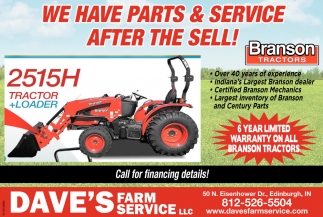 We Have Parts & Service After the Sell!