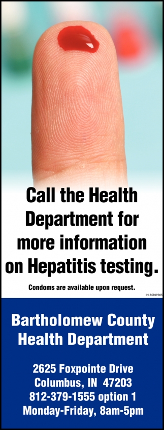 Call the Health Department for More Information On Hepatitis Testing