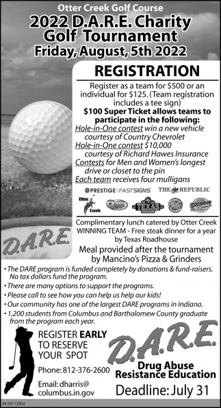 2022 D.A.R.E Charity Golf Tournament