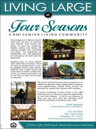 Living Large at Four Seasons A BHI Senior Living Community