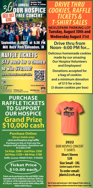 Drive Thru Cookies, Raffle Tickets & T-Shirt Sales