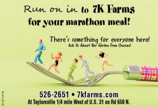 Run On in to 7k Farms for Your Marathon Meal!