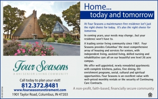 Home... Today and Tomorrow
