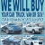 We Will Buy Your Car, Truck, Van or SUV!