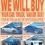 We Will Buy Your Car, Truck, Van or SUV!