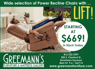 Wide Selection Of Power Recline Chairs With... Lift!