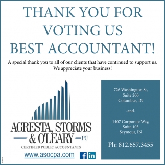 Thank You For Voting Us Best Accountant!