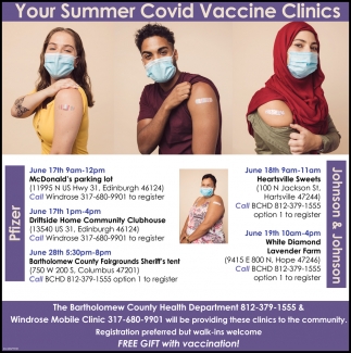 Your Summer Covid Vaccines Clinics