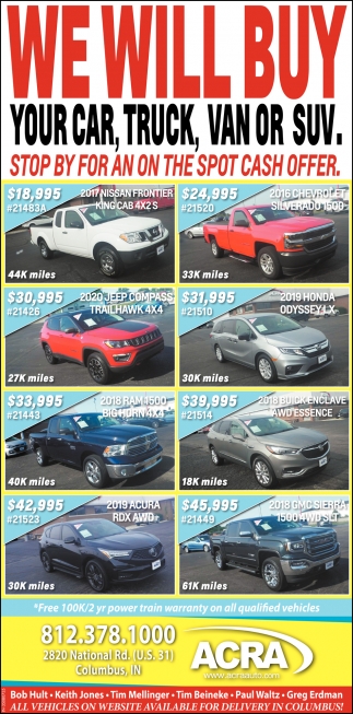 We Will Buy Your Car, Truck Van Or SUV