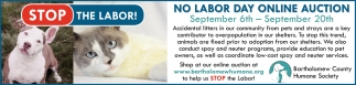 No Labor Day Online Auction