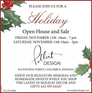 Holiday Open House And Sale