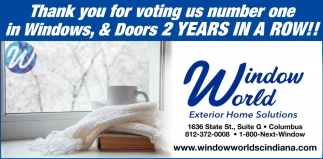 Thank You for Voting Us Number One in Windows, & Doors 2 Years in a Row!