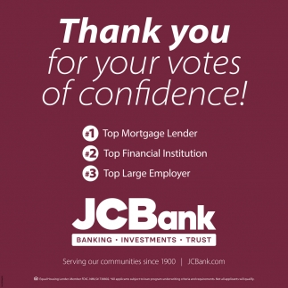 Thank You for Your Votes of Confidence!