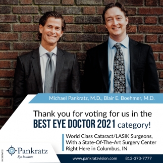 Thank You for Voting for Us in the Best Eye Doctor 2021