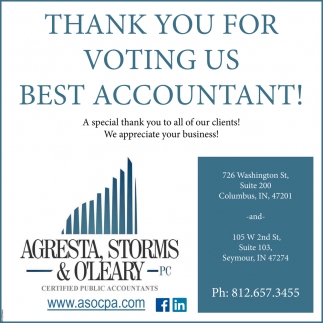 Thank You for Voting Us Best Accountant!