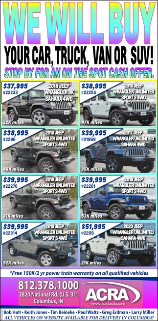We Will Buy Your Car, Truck, Van Or SUV