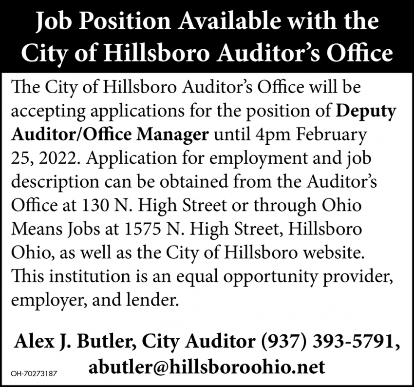 Deputy Auditor/Office Manager