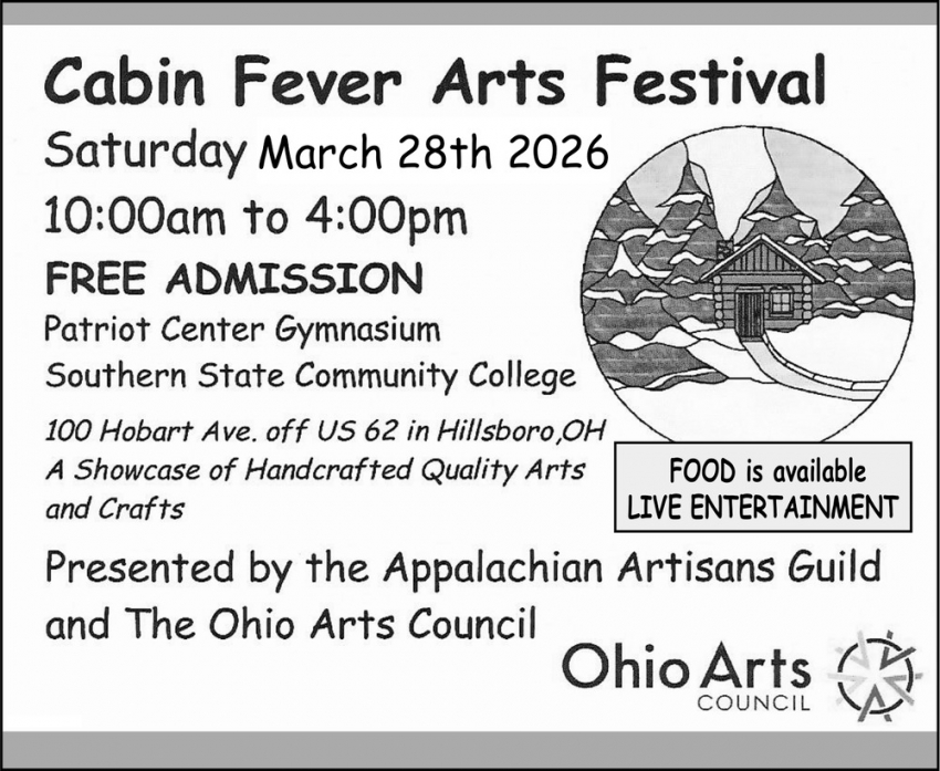 Cabin Fever Arts Festival (March 28, 2026)