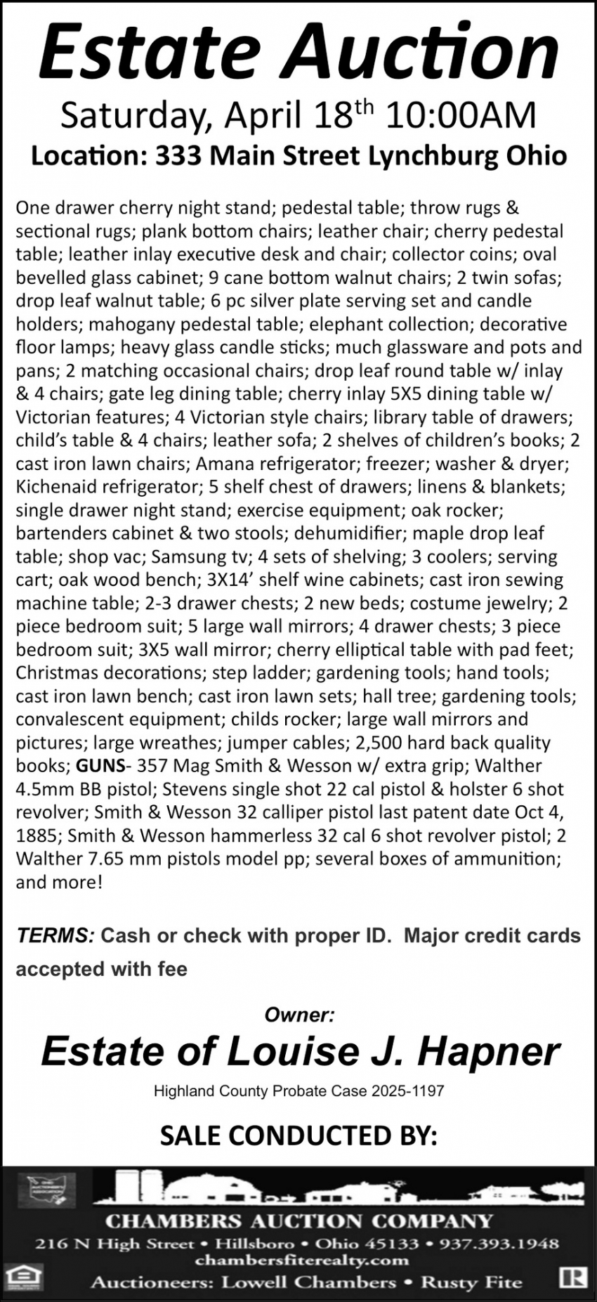 Chambers Auction Company