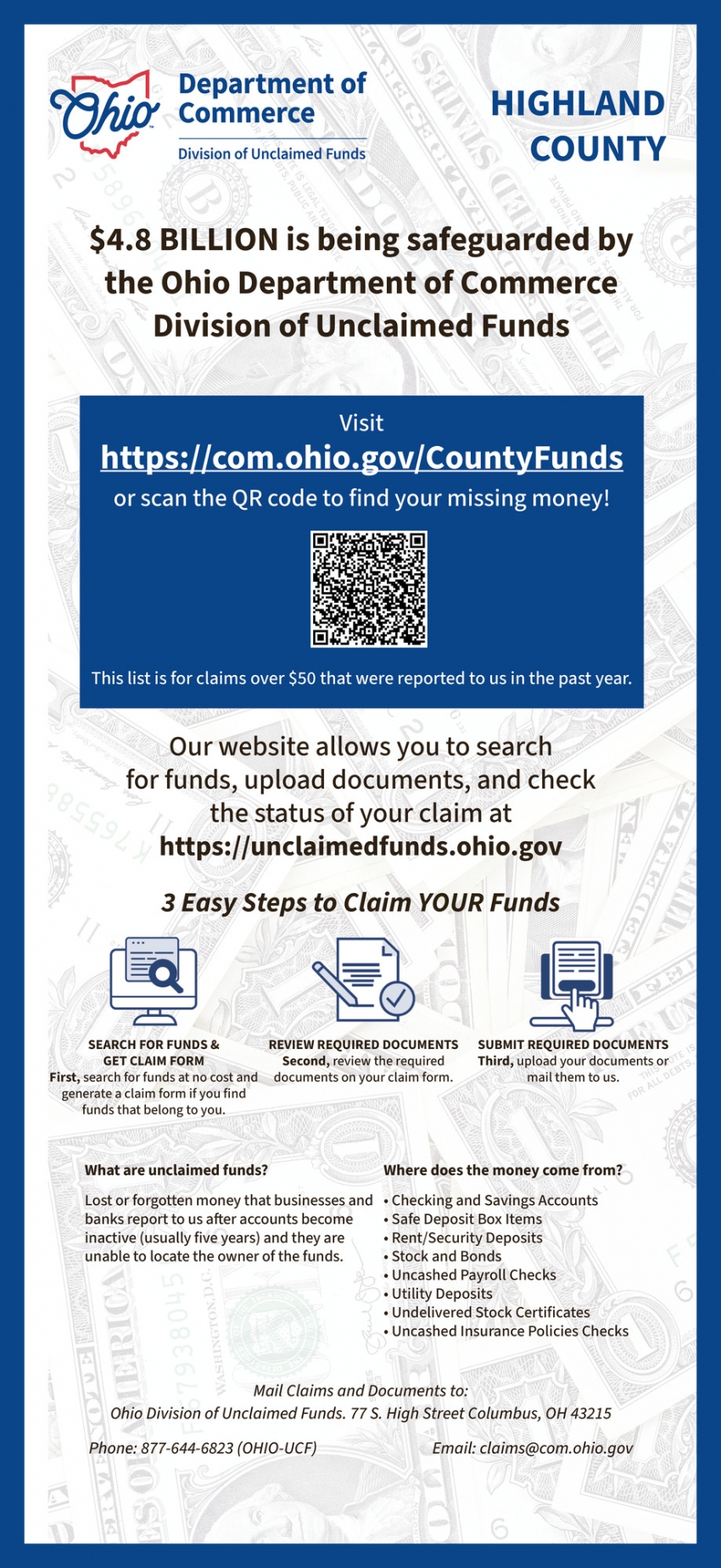 Ohio Department of Commerce Division of Unclaimed Funds